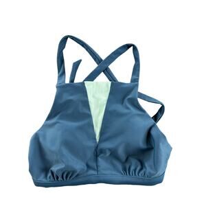 NWOT Linea Aqua Blue Bikini Swim Bathing Suit Top Women's Size Small/Medium